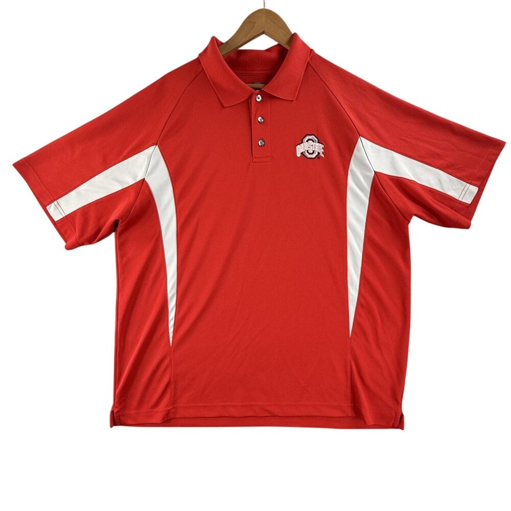 Ohio State Buckeyes Shirt Mens Large Red NCAA Football Game day Polo Collared